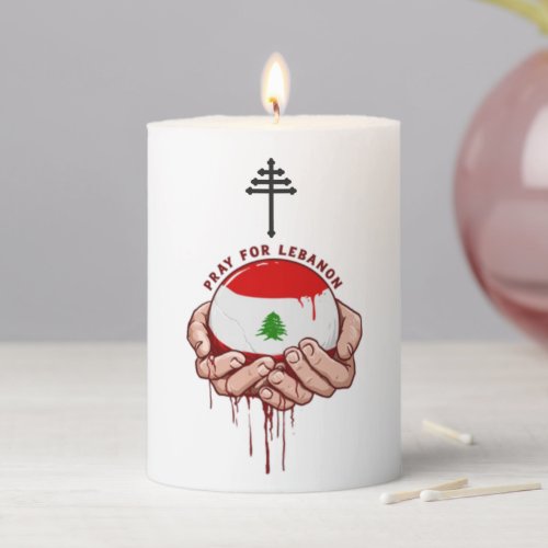 Pray for Lebanon Maronite Church Votive Pillar Candle