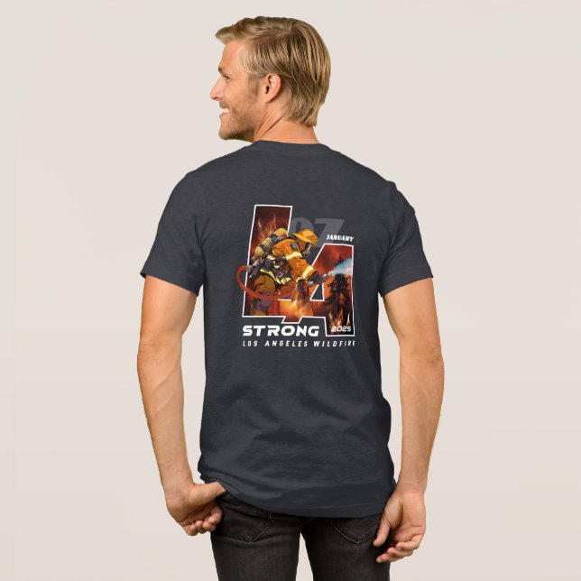 Pray for Los Angeles | Men  Tri-Blend Shirt (Back Full)
