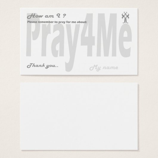 Pray for me remembrance card (Front & Back)