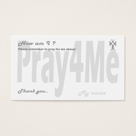 Pray for me remembrance card (Front)