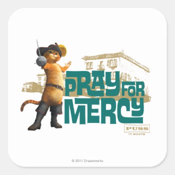Pray For Mercy (blue) 2 Square Sticker by pussinboots at Zazzle