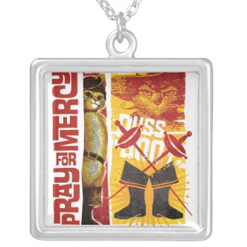 Pray For Mercy (red) Silver Plated Necklace by pussinboots at Zazzle