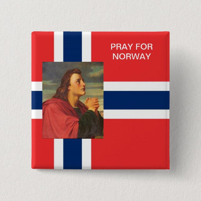 PRAY FOR NORWAY PINBACK BUTTON (Front)