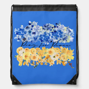 Pray for Peace in Ukraine & Watercolours. Drawstring Bag