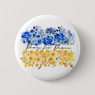 Pray for Peace. Peace in Ukraine. Watercolours.  Button
