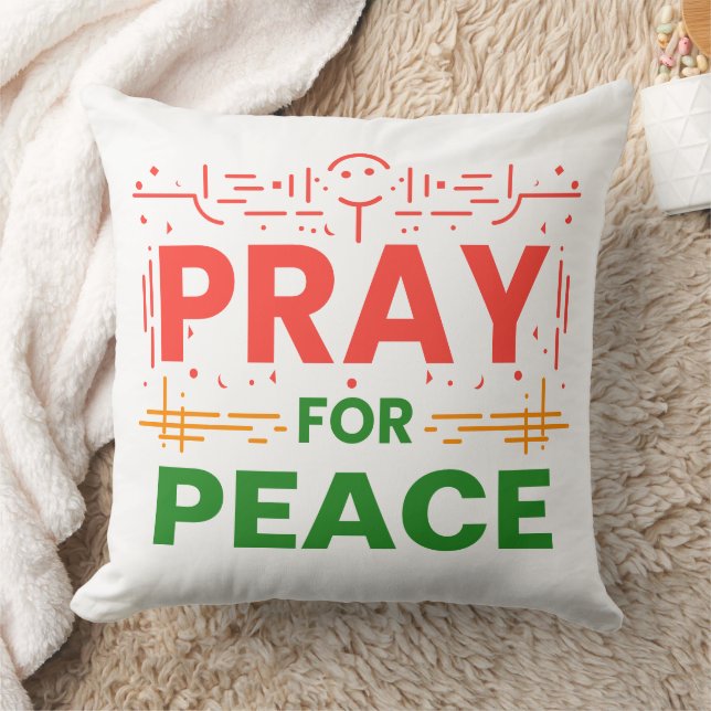 Pray For Peace Throw Pillow (Blanket)
