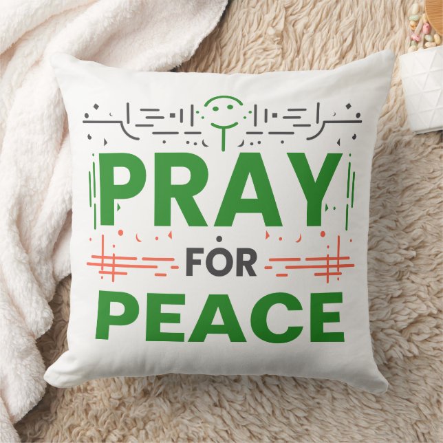 Pray For Peace Throw Pillow (Blanket)