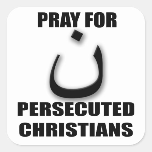 Pray for Persecuted Christians Arabic Nun Square Sticker