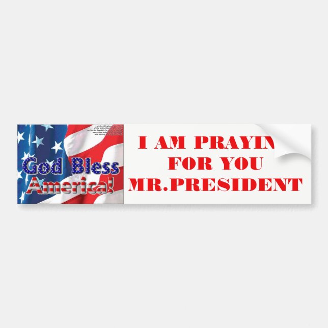 Pray For President Trump Bumper Sticker (Front)