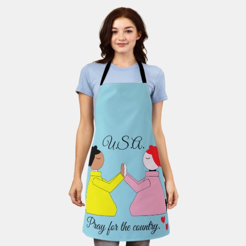Pray for the Country  Hearts Apron