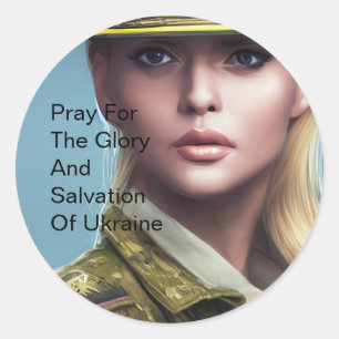 PRAY FOR THE GLORY OF UKRAINE CLASSIC ROUND STICKER