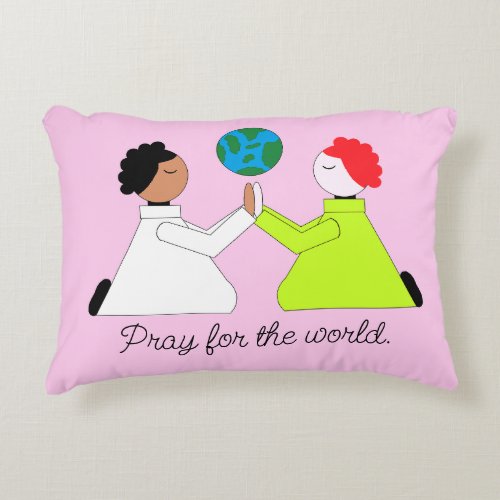 Pray for the World Accent Pillow