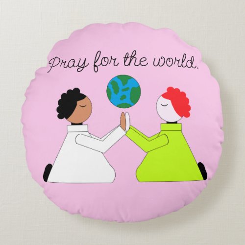 Pray for the World Round Pillow