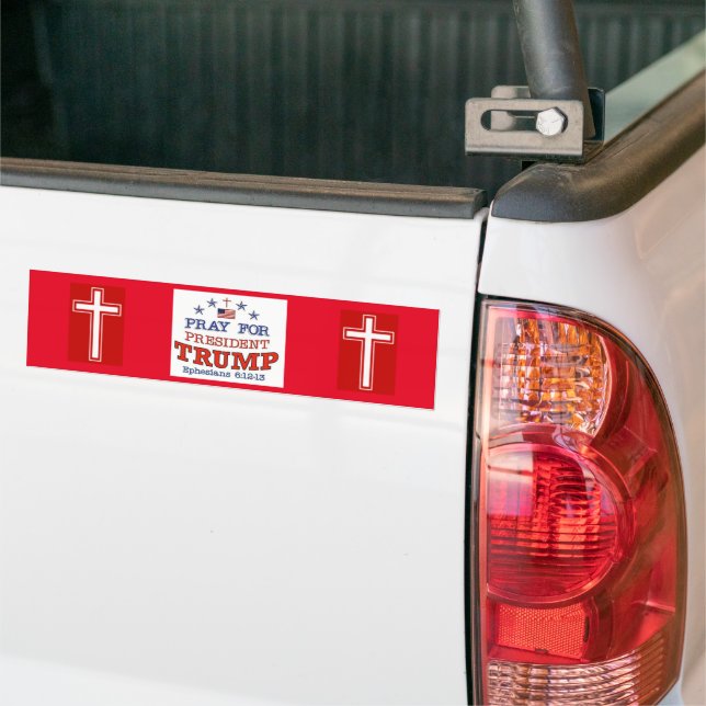 PRAY FOR TRUMP Bumper Sticker (On Truck)