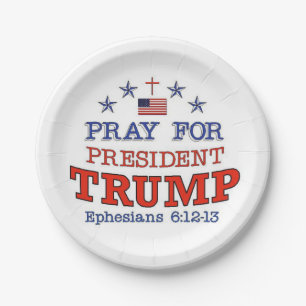 PRAY FOR TRUMP Paper Plates