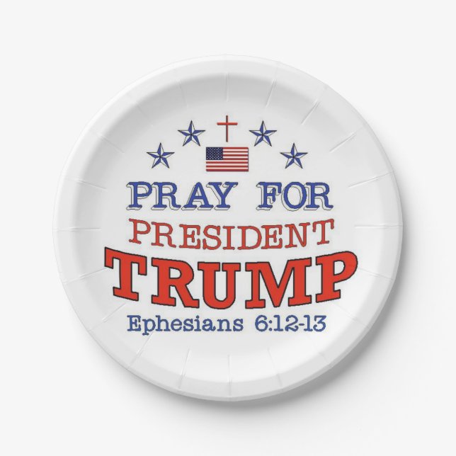 PRAY FOR TRUMP Paper Plates (Front)