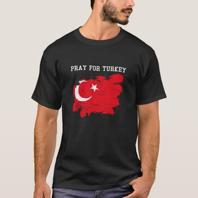 Pray For Turkey Flag T-Shirt Pray For Turkey (Front)