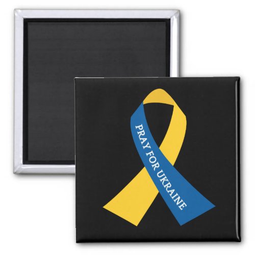 Pray for Ukraine Blue Yellow Ribbon  Magnet