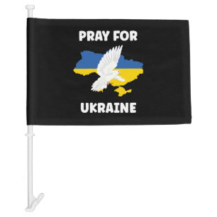 Pray For Ukraine Car Flag