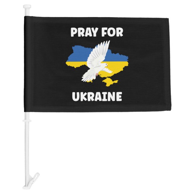 Pray For Ukraine Car Flag (Front)