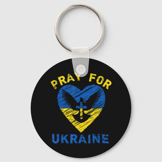 Pray for Ukraine   Keychain (Front)