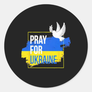 Pray For Ukraine Peace Dove Men Women Stop War Classic Round Sticker
