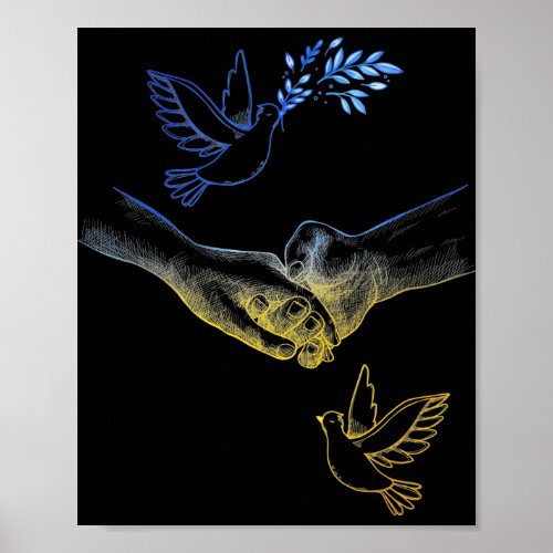 Pray For Ukraine Realistic Couple Holding Hands 2 Poster