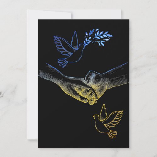 Pray For Ukraine Realistic Couple Holding Hands 2 Thank You Card