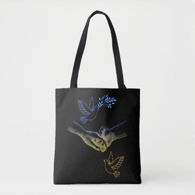 Pray For Ukraine, Realistic Couple Holding Hands 2 Tote Bag (Front)