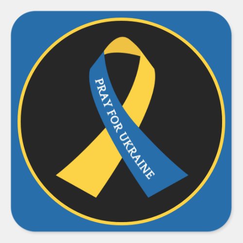 Pray for Ukraine Support Ribbon  Square Sticker