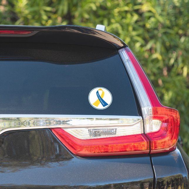 Pray for Ukraine Support Ribbon Vinyl Car Sticker (Car Side)