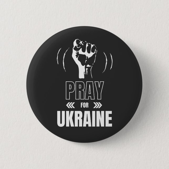 Pray for Ukraine - Support Ukrainians Button (Front)