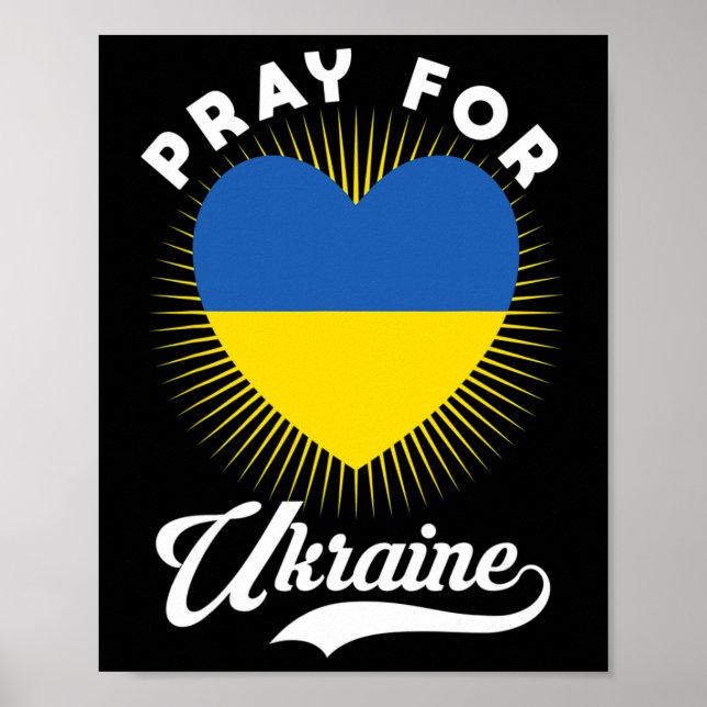 Pray For Ukraine Ukrainian Flag Support I Stand Wi Poster (Front)