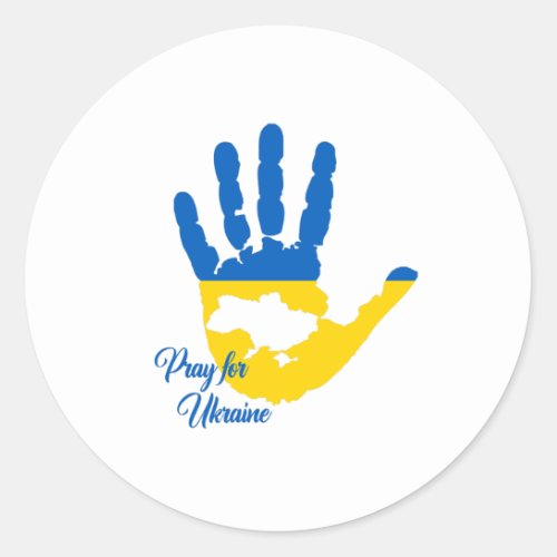 Pray For Ukraine Ukrainian Flag Support Ukraine Classic Round Sticker