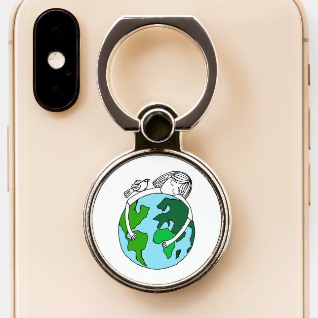 Pray For World Peace Phone Ring Stand (Close Up)