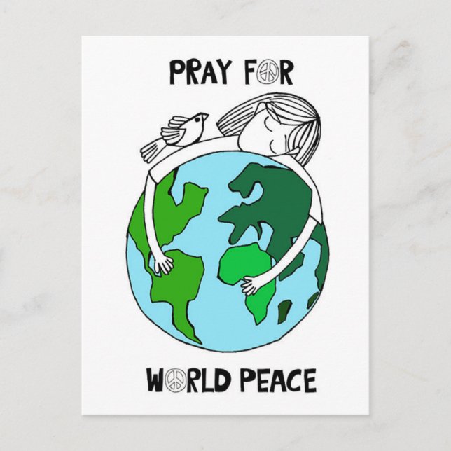 Pray For World Peace Postcard (Front)