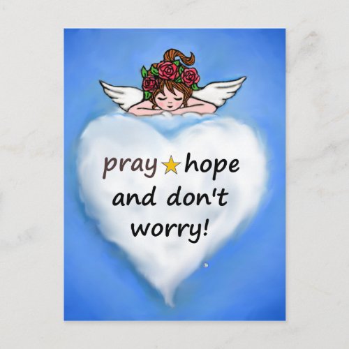 Pray hope and dont worry postcard