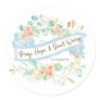 Pray, Hope & Don't Worry Saint Padre Pio Floral Classic Round Sticker