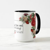 Pray Hope Don't Worry St. Padre Pio Floral Mug (Front Right)