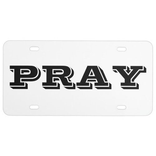 Pray License Plate