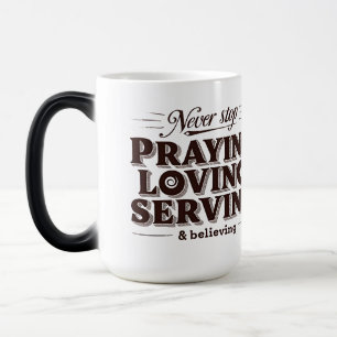 Pray Love Serve Shirt – Uplifting Christian Faith Color Morph Mug