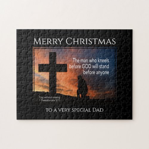 Pray  MAN WHO KNEELS BEFORE GOD  Dad  Christmas Jigsaw Puzzle