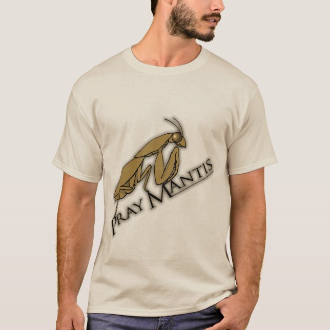 Pray Mantis brown black mens insect t-shirt (Front)