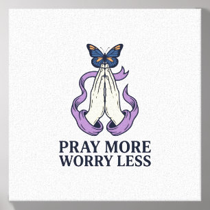 Pray More Worry Less Butterfly Christian Shirt_1 Canvas Photo Tile