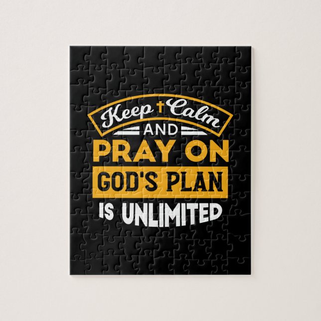 Pray On and Trust God's Unlimited Plan Faith-Based Jigsaw Puzzle (Vertical)