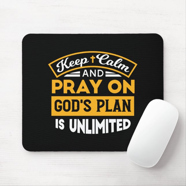 Pray On and Trust God's Unlimited Plan Faith-Based Mouse Pad (With Mouse)