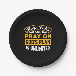 Pray On and Trust God's Unlimited Plan Faith-Based Paper Plates