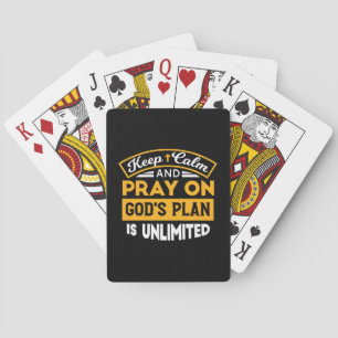 Pray On and Trust God's Unlimited Plan Faith-Based Poker Cards