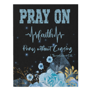 Pray On Christian Faux Canvas Print