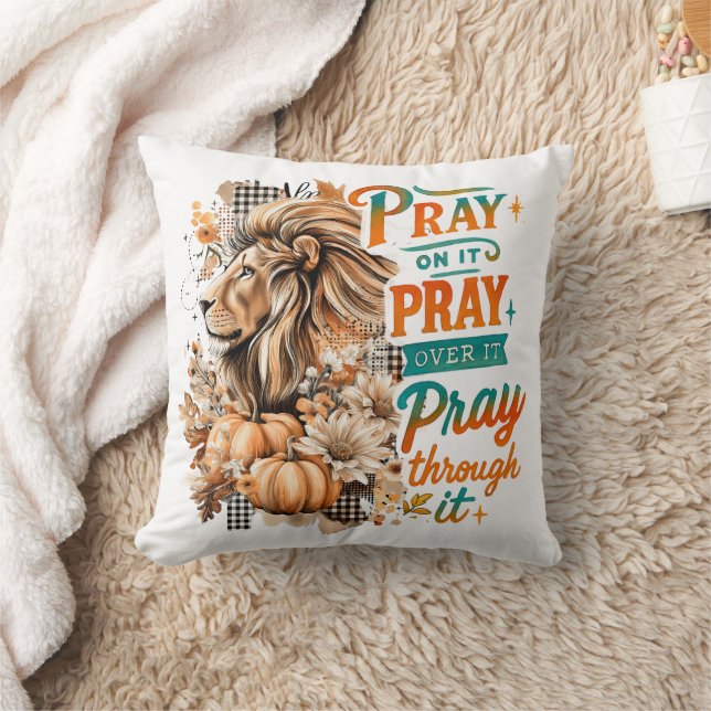 Pray On It....  Throw Pillow (Blanket)